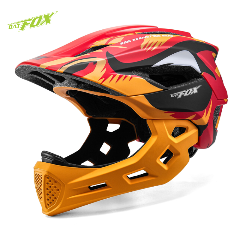 Mountain Biking Full Face Helmet - BATFOX dziecięcy kask rowerowy pełnotwarzowy odpinany