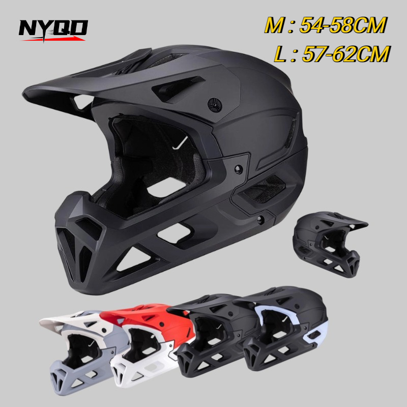 Mountain Biking Full Face Helmet - Kask rowerowy MTB dla dorosłych, męski/damski,