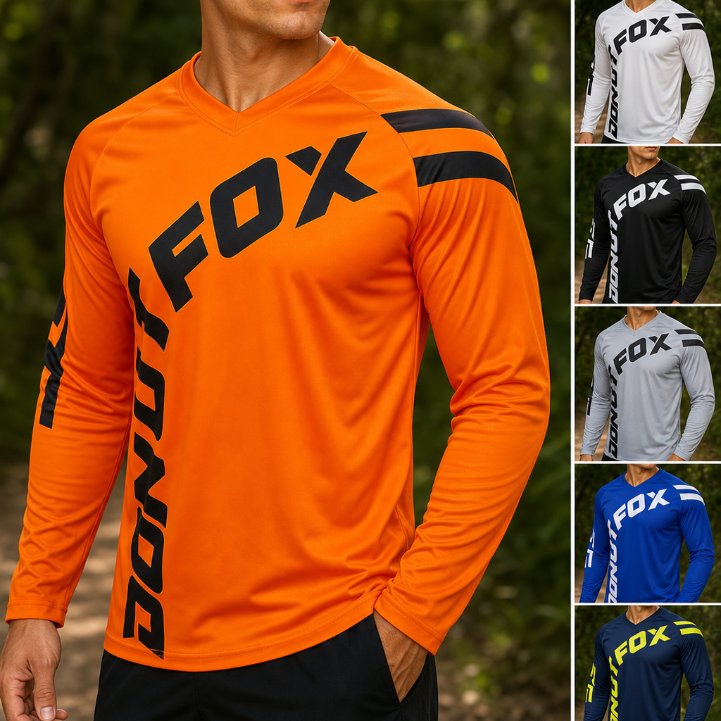 Mountain Biking Apparel - Męska koszulka rowerowa z długim rękawem,