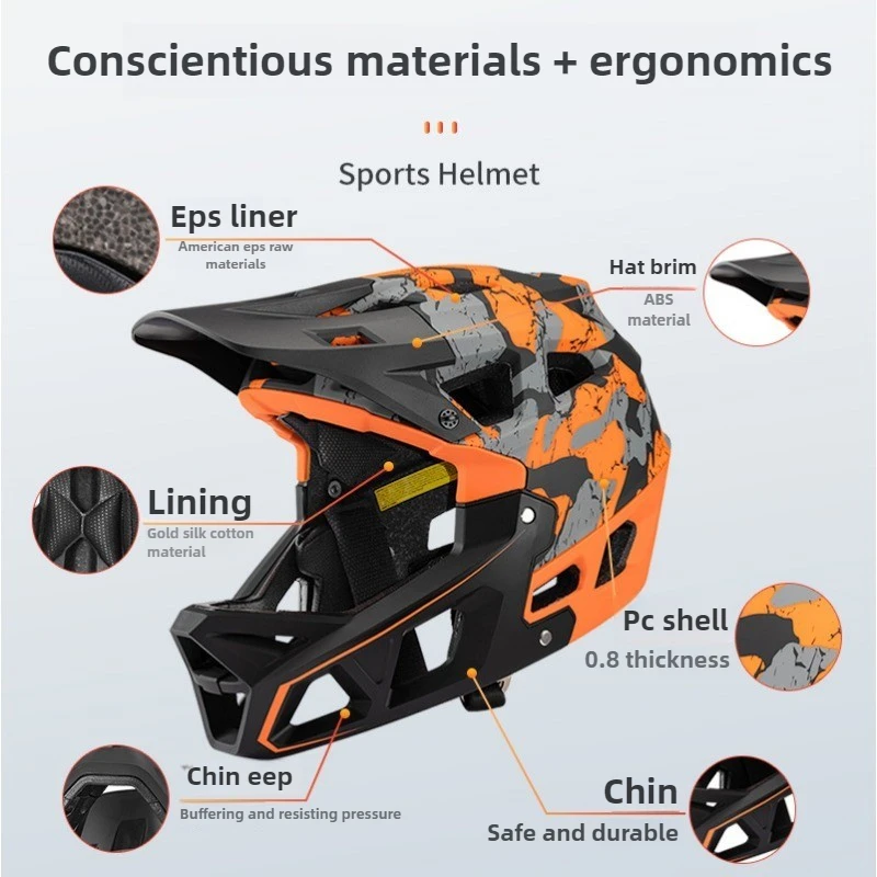 Nowy kask rowerowy górski dla  – Mountain Biking Full Face Helmet recenzja i cena